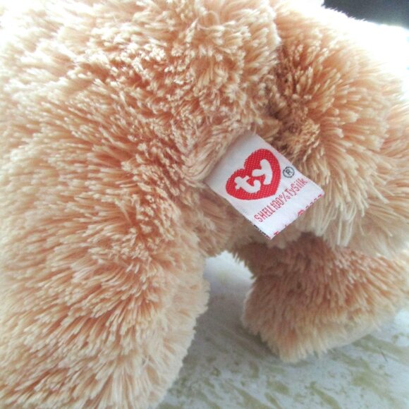 Ty Beanie Baby Golden Retriever Plush 11" 2007 Beige Red Plaid Bow - Picture 6 of 6